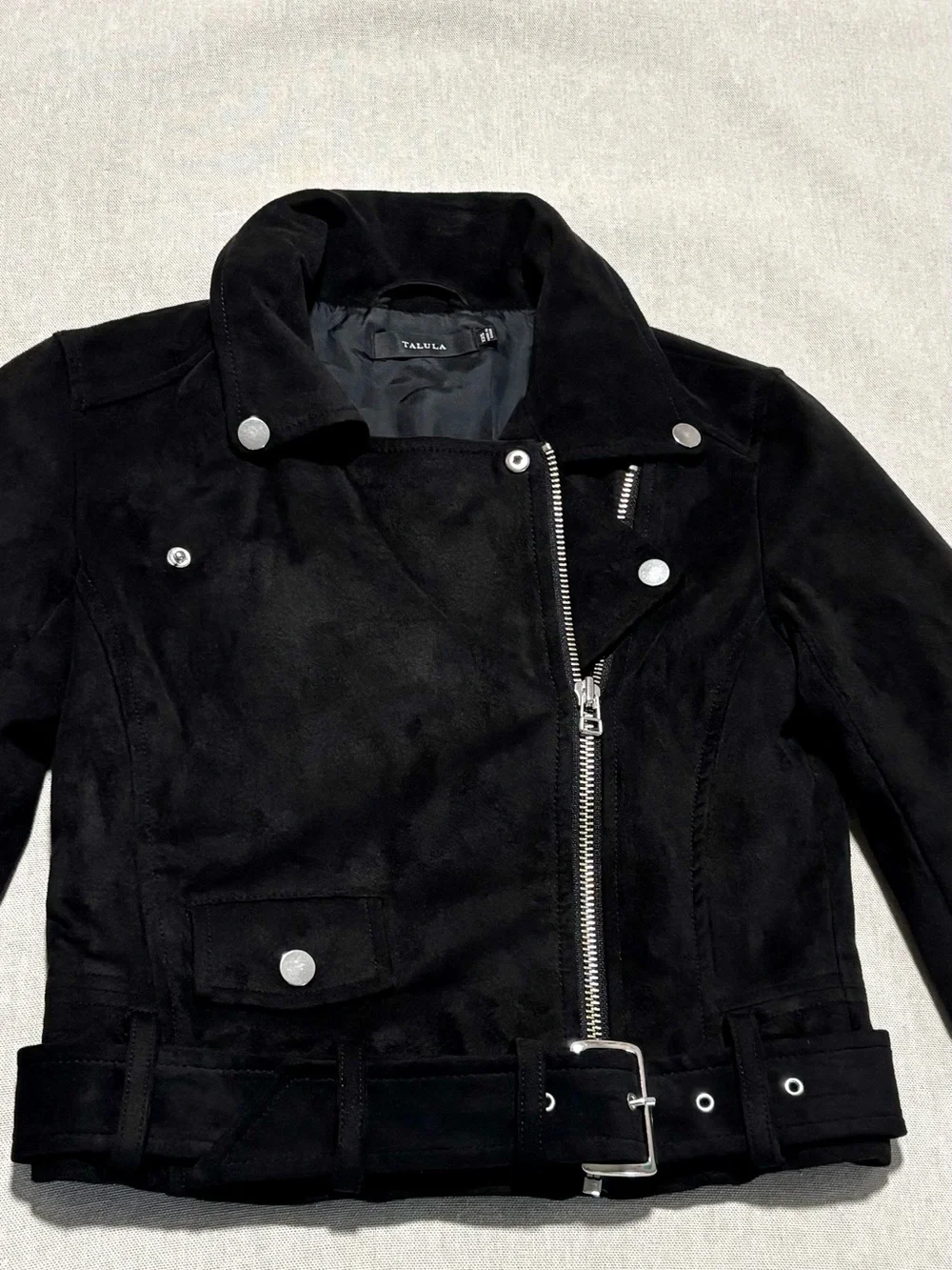 Talula Black Suede Moto Jacket for Aritzia